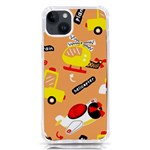 Seamless-pattern-cartoon-with-transportation-vehicles iPhone 14 Plus TPU UV Print Case Front