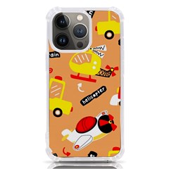 Seamless-pattern-cartoon-with-transportation-vehicles Iphone 13 Pro Tpu Uv Print Case