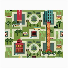 City-seamless-pattern Small Glasses Cloth by uniart180623