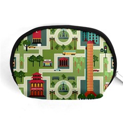 City-seamless-pattern Accessory Pouch (medium) by uniart180623