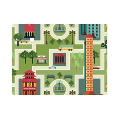 City-seamless-pattern Premium Plush Fleece Blanket (mini) by uniart180623