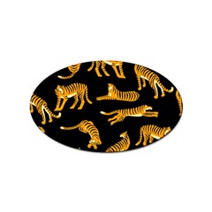 Seamless-exotic-pattern-with-tigers Sticker (oval) by uniart180623