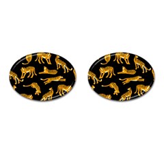 Seamless-exotic-pattern-with-tigers Cufflinks (oval) by uniart180623