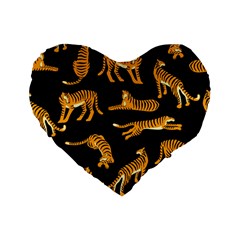 Seamless-exotic-pattern-with-tigers Standard 16  Premium Flano Heart Shape Cushions by uniart180623