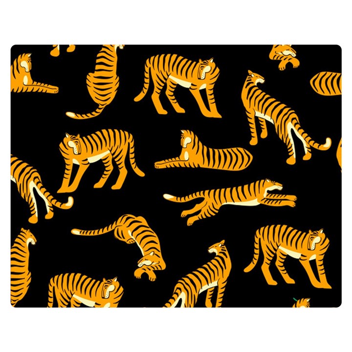 Seamless-exotic-pattern-with-tigers Premium Plush Fleece Blanket (Medium)