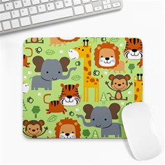 Seamless-pattern-vector-with-animals-wildlife-cartoon Large Mousepad by uniart180623