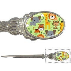 Seamless-pattern-vector-with-animals-wildlife-cartoon Letter Opener by uniart180623