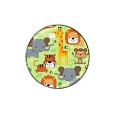 Seamless-pattern-vector-with-animals-wildlife-cartoon Hat Clip Ball Marker (10 Pack) by uniart180623