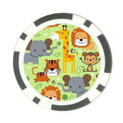 Seamless-pattern-vector-with-animals-wildlife-cartoon Poker Chip Card Guard by uniart180623