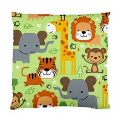 Seamless-pattern-vector-with-animals-wildlife-cartoon Standard Cushion Case (one Side) by uniart180623