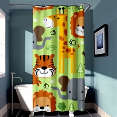 Seamless-pattern-vector-with-animals-wildlife-cartoon Shower Curtain 36  X 72  (stall)  by uniart180623