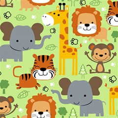 Seamless-pattern-vector-with-animals-wildlife-cartoon Play Mat (square) by uniart180623