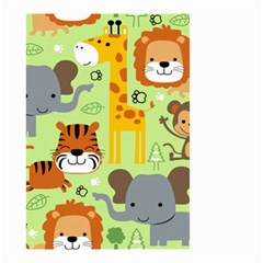 Seamless-pattern-vector-with-animals-wildlife-cartoon Small Garden Flag (two Sides) by uniart180623