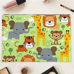 Seamless-pattern-vector-with-animals-wildlife-cartoon Cosmetic Bag (xxl) by uniart180623