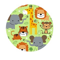 Seamless-pattern-vector-with-animals-wildlife-cartoon Mini Round Pill Box (pack Of 5) by uniart180623