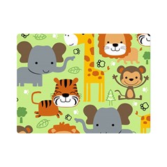 Seamless-pattern-vector-with-animals-wildlife-cartoon Premium Plush Fleece Blanket (mini) by uniart180623