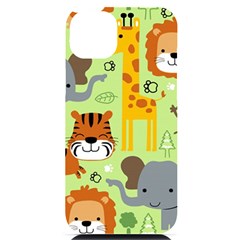 Seamless-pattern-vector-with-animals-wildlife-cartoon Iphone 14 Plus Black Uv Print Case