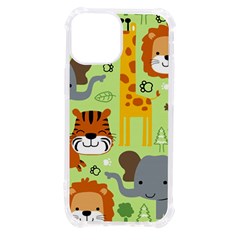 Seamless-pattern-vector-with-animals-wildlife-cartoon Iphone 13 Mini Tpu Uv Print Case