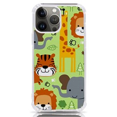 Seamless-pattern-vector-with-animals-wildlife-cartoon Iphone 13 Pro Max Tpu Uv Print Case