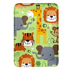 Seamless-pattern-vector-with-animals-wildlife-cartoon Rectangular Glass Fridge Magnet (4 Pack) by uniart180623