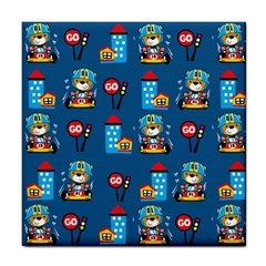 Racing-car-printing-set-cartoon-vector-pattern Tile Coaster by uniart180623