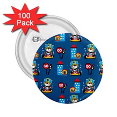 Racing-car-printing-set-cartoon-vector-pattern 2 25  Buttons (100 Pack)  by uniart180623