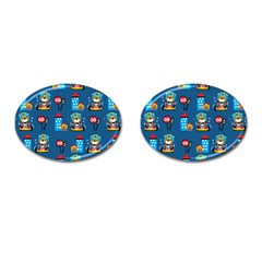 Racing-car-printing-set-cartoon-vector-pattern Cufflinks (oval) by uniart180623