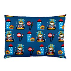 Racing-car-printing-set-cartoon-vector-pattern Pillow Case by uniart180623