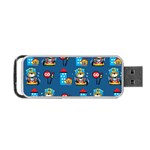 Racing-car-printing-set-cartoon-vector-pattern Portable USB Flash (Two Sides) Front