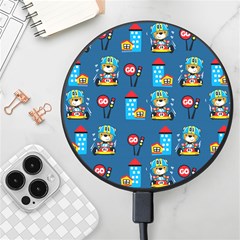 Racing-car-printing-set-cartoon-vector-pattern Wireless Fast Charger(black) by uniart180623