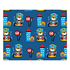 Racing-car-printing-set-cartoon-vector-pattern Premium Plush Fleece Blanket (large)