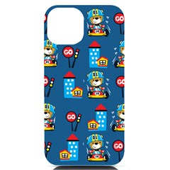 Racing-car-printing-set-cartoon-vector-pattern Iphone 14 Black Uv Print Case by uniart180623