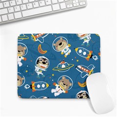 Seamless-pattern-funny-astronaut-outer-space-transportation Small Mousepad by uniart180623