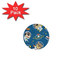 Seamless-pattern-funny-astronaut-outer-space-transportation 1  Mini Buttons (10 Pack)  by uniart180623