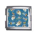 Seamless-pattern-funny-astronaut-outer-space-transportation Mega Link Italian Charm (18mm) Front