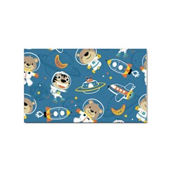 Seamless-pattern-funny-astronaut-outer-space-transportation Sticker Rectangular (100 Pack) by uniart180623