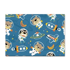 Seamless-pattern-funny-astronaut-outer-space-transportation Sticker A4 (10 Pack) by uniart180623