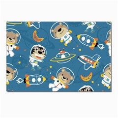 Seamless-pattern-funny-astronaut-outer-space-transportation Postcards 5  X 7  (pkg Of 10) by uniart180623