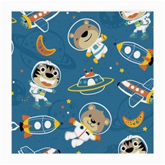 Seamless-pattern-funny-astronaut-outer-space-transportation Medium Glasses Cloth by uniart180623