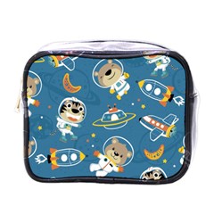 Seamless-pattern-funny-astronaut-outer-space-transportation Mini Toiletries Bag (one Side) by uniart180623