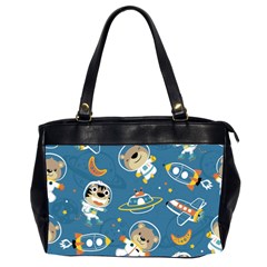 Seamless-pattern-funny-astronaut-outer-space-transportation Oversize Office Handbag (2 Sides) by uniart180623