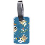 Seamless-pattern-funny-astronaut-outer-space-transportation Luggage Tag (two sides) Front