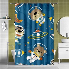 Seamless-pattern-funny-astronaut-outer-space-transportation Shower Curtain 48  X 72  (small)  by uniart180623