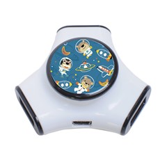 Seamless-pattern-funny-astronaut-outer-space-transportation 3-port Usb Hub by uniart180623