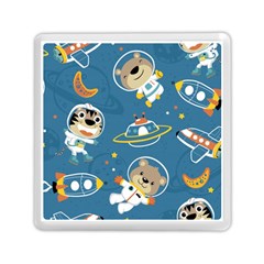 Seamless-pattern-funny-astronaut-outer-space-transportation Memory Card Reader (square) by uniart180623