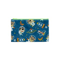 Seamless-pattern-funny-astronaut-outer-space-transportation Cosmetic Bag (xs) by uniart180623