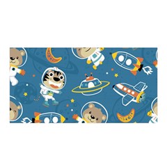 Seamless-pattern-funny-astronaut-outer-space-transportation Satin Wrap 35  X 70  by uniart180623