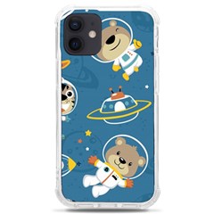 Seamless-pattern-funny-astronaut-outer-space-transportation Iphone 12 Mini Tpu Uv Print Case	 by uniart180623