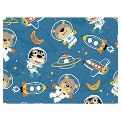 Seamless-pattern-funny-astronaut-outer-space-transportation Premium Plush Fleece Blanket (extra Small) by uniart180623