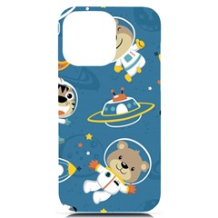 Seamless-pattern-funny-astronaut-outer-space-transportation Iphone 14 Pro Max Black Uv Print Case by uniart180623